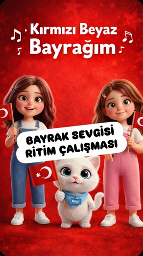 Ebruli Öğretmen ( Ebru KAPAKLIKAYA) on Instagram: "“Bayrak Sevgisi” Ritim Çalışması🇹🇷❤️🎶 Ritim çalışmalarımı ve bestelerimi sevenler için çok tatlı bir şarkı hazırladım. Canım Büşra ile beraber bunu çocukların eğleneceği şekilde sevimli karekterlerle videoya dönüştürdük🤗 Karşınızda Ebruli ile Büşbüş 😍🤗 Ne dersiniz devamı gelsin mi? @mathverse.aiteacher #ritimçalışması #bayrak #bayraksevgisi #ilkokul #bayrak🇹🇷"