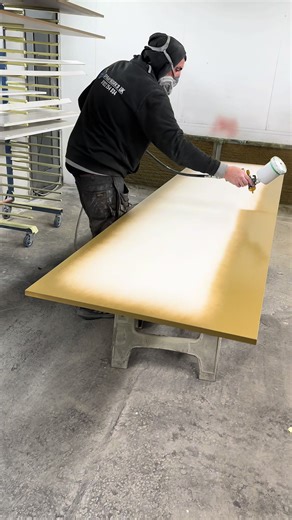 Why is spraying a panel THIS satisfying?! 👀✨ Wait for the finish… #transformation #beforeandafter #homerenovation ##homedecor #HomeStyle