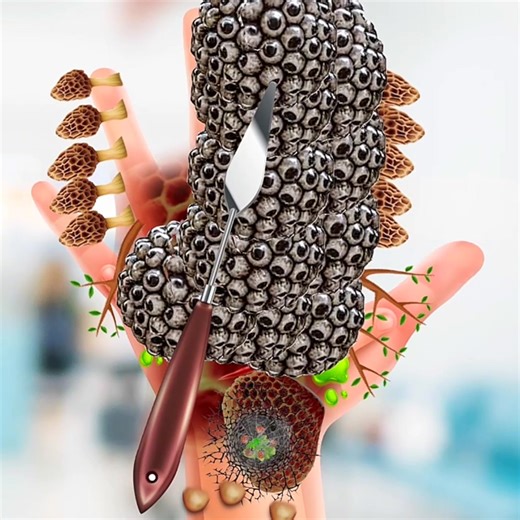 Removing Parasites and Maggots from Hands ASMR