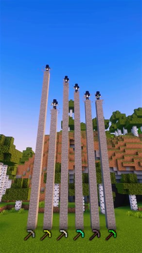 Which Minecraft Pickaxe is Faster?💀#shorts