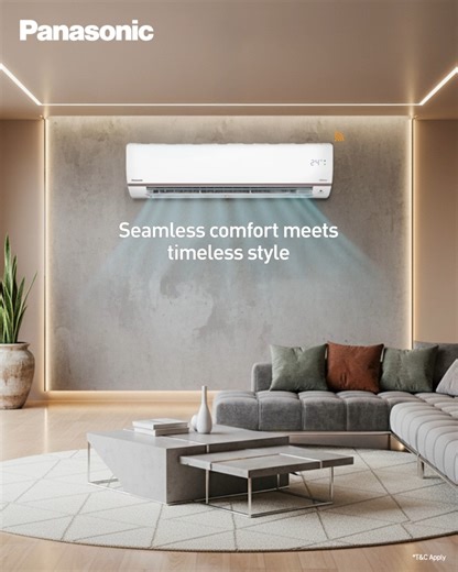 Give your home the comfort upgrade it deserves. With Panasonic Air Conditioners, every breeze is refreshing and every space is stylish. #PanasonicIndia #PanasonicAirConditioners #HomeMakeover | Panasonic India