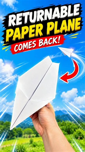 How to Make a Boomerang Paper Plane, Amazing Returning Airplane ✈️#shorts #youtubeshorts #paperplane