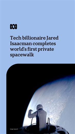 A crew aboard a SpaceX capsule embarked on the world's first private spacewalk on Thursday. Billionaire Jared Isaacman and SpaceX engineer Sarah Gillis both completed manoeuvres in space, live streamed on the company's website. Choose your news on the ABC NEWS app and stay in the know: https://ab.co/abcnewsapp | ABC News
