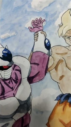 Dibujo Goku Ssj VS Cooler #shorts #viralshorts #dragonball #dragonballz #goku #ssj #drawing #dibujo