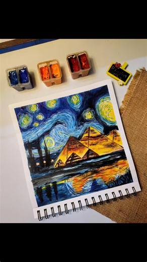 🧿Sumathi S on Instagram: "✨🌌 Pyramide van Austerlitz under Van Gogh Skies 🌌✨ Did you know the Netherlands too has a pyramid? 🏛️ The Pyramide van Austerlitz, a 36-meter-high earth pyramid built in 1804 by French general Auguste de Marmont as an homage to Napoleon Bonaparte, stands as a unique landmark of Dutch history. In this artwork, I reimagined it with a touch of Van Gogh’s swirling skies from Starry Night, blending history with the timeless artistry of the Netherlands’ legendary painter.