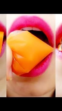 ASMR Orange Food Eating Sounds : ASMR Satisfying Orange Food