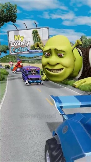 Happy & Weird Cars vs Scary Shrek in BeamNG.drive