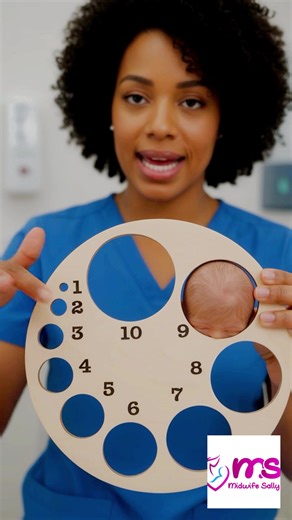 This simple teaching board helps explain cervical dilation during labor. The cervix gradually opens from 1 cm to 10 cm. As the opening gets wider, the baby’s head moves lower into the birth canal. At 10 centimeters, the cervix is fully open and the mother can begin pushing. Childbirth is an incredible process designed by the body. 🤰🏾👶🏾