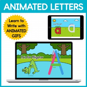 Animated Letters - Learn to Write Upper & Lowercase Letters with Animated GIFS