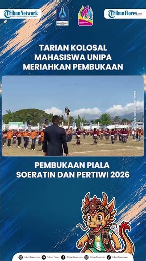 Tarian Kolosal Mahasiswa Unipa Meriahkan Pembukaan Soeratin Cup 2026 di Stadion Gelora Samador