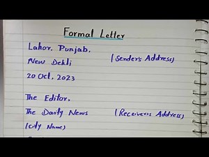 Formal letter | How to write a formal letter | Letter writing | Format of a formal letter