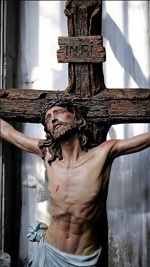 Crucifix – Jesus on the Cross | Hand-Painted Catholic Art | 65 x 45 cm