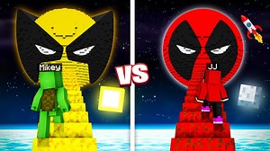 5.6K views · 109 reactions | Mikey WOLVERINE vs JJ DEADPOOL LONGEST Staircase to PLANET Build Challenge - Maizen JJ and Mikey #minecraft #maizen #minecraftmemes #gaming | Mikey and JJ | Facebook