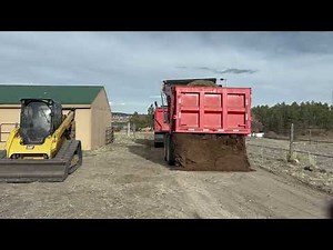 Backing Up Dump Truck with Pup Trailer up 1/4 mile long driveway 🤨