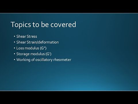 Basic concepts of Rheology (Oscillatory)