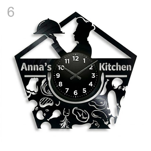 Handmade Vinyl Record Chef Kitchen Clock, Custom Name Decor, 12 Inch Wall Art - Etsy