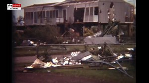 Previously unseen footage of the trail of destruction that spread across Darwin after Cyclone Tracy will be featured in a new Sky News documentary marking the 50th anniversary of one of Australia's worst natural disasters. | Sky News Australia