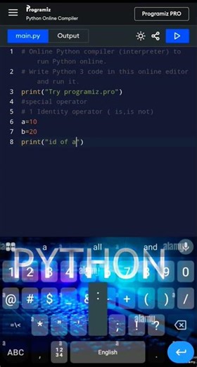 Identity operator | Python