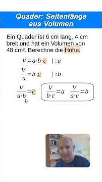 Rectangular prism: Calculating side length from volume | Rearranging formulas