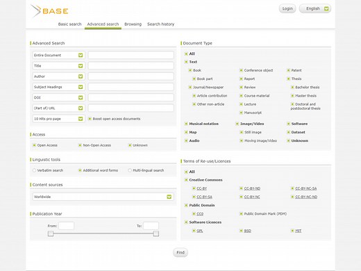 Scolary — BASE (Bielefeld Academic Search Engine)