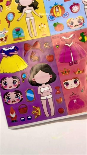 👑 Two princess stickers • fairytale mood ✨#shorts #youtubeshorts #asmr #sticker #disney