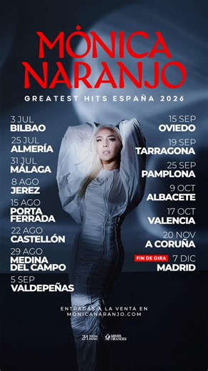 Fame…🎶🎶🎶 Tick tock!!!⏰⏰ Tickets now available: monicanaranjo.com