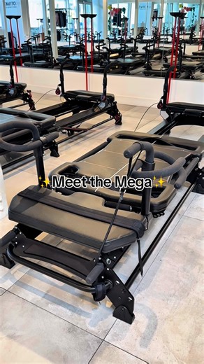 Motivate | Lagree Fitness Studios on Instagram: "Meet your Megaformer - the sleek, spring-loaded machine guiding you through your Lagree journey. 🤸‍♀️✨ It’s similar to a Pilates reformer, except there are more ways to adjust the Mega. This gives you an even more personalized & challenging experience. It uses a system of adjustable springs to create resistance, helping you to keep constant tension & to feel the burn. 🔥 The Mega forces you to control every movement rather than relying on momentu
