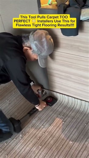 This Carpet Stretching Tool Is INSANE 😱 Perfectly Tight Fit in Seconds #Tools #ASMR #Flooring