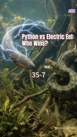 Python vs Electric Eel: Who Wins? 35-7 #AnimalBattle #Python #ElectricEel #Wildlife