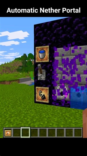 Automatic Nether Portal 😳🔥 | Minecraft #mctutorial #shortsminecraft #minecraftbuilding