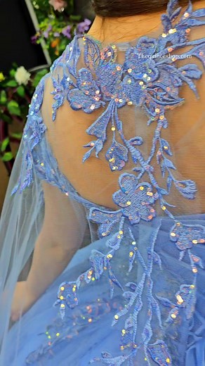 1.8M views · 10K reactions | Perfect in periwinkle 冀冀冀冀冀 . . Ready to find your dream dress? Schedule an appointment with us at thequinceshop.com Or give us a call at: Quinceaneras and Bridals 210-913-8315 6151 NW Loop 410 ste 106 San Antonio, TX 78238 . #quince #quinceañera #blue #purple #periwinkle #sequin #cape #iridescent #misquince #xv #thequinceshop #dress #dresses #ballgown #princess #thatshopwiththecarriage | Quinceaneras And Bridals | Facebook
