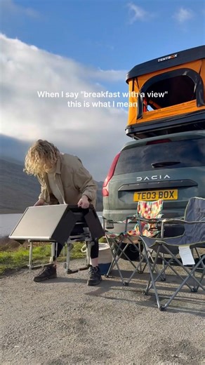 This sure beats a dry cereal bar for breakfast 😆 #kitchenbox #tentbox #camping