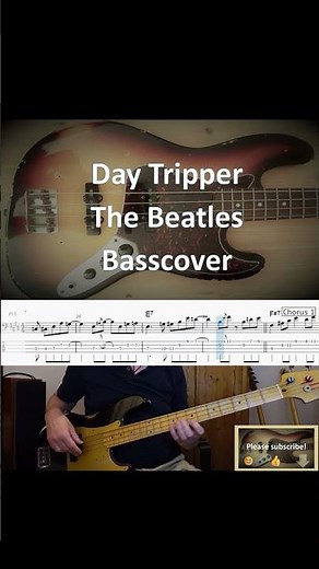 The Beatles - Day Tripper Bass Cover Tabs Score #basscover #basscoverwithtabs