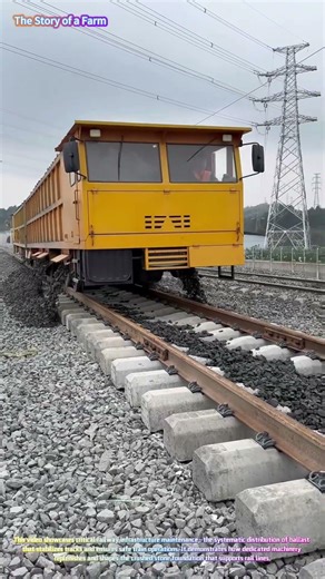 Railway Ballast Maintenance: A Specialized Train Distributes Track Foundation Stone! 🚂🛤️