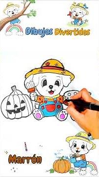 DIBUJAR Y COLOREAR un Perrito HALLOWEEN! 🎨 Aprende Números | DIBUJOS DIVERTIDOS | Dibujos para niños