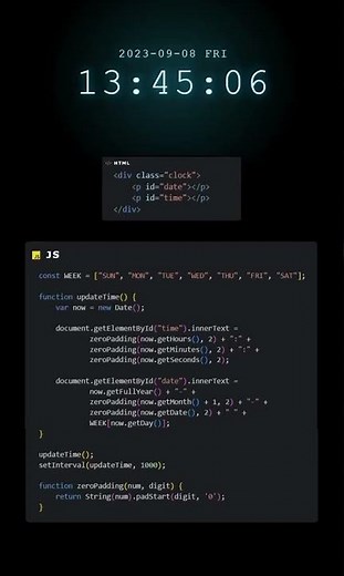 Build a Beautiful Digital Clock with HTML, CSS & JavaScript ⏰ | UI Design #Shorts