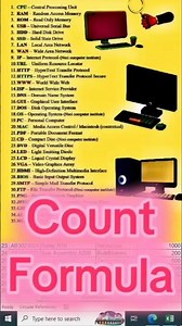 Count Formula in excel
