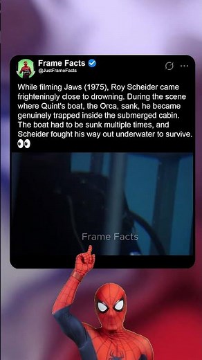 In Jaws (1975), Roy Scheider almost drowned because