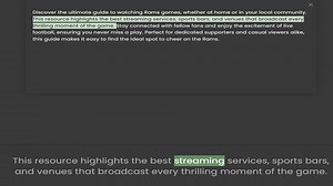 This resource highlights the best streaming services, sports bars, and venues that broadcast every t