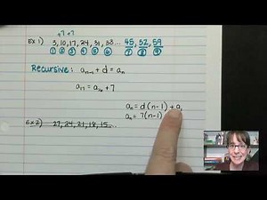 Arithmetic Sequences Writing an Explicit and Recursive Rule
