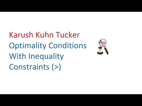 KKT Conditions with Inequality Constraints