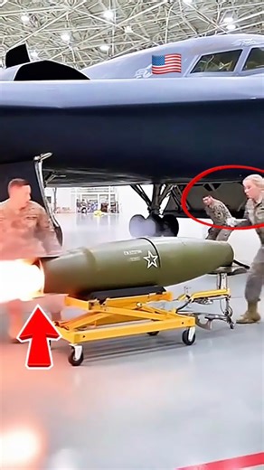 Chaotic comedy inside the B-2 Spirit hangar! 🤣 While technicians adjust a training ordnance, one crew member accidentally hits the wrong button. The ordnance drops, ignites, and shoots across the hangar like a tiny rocket, sliding under the B-2! Technicians panic, fire crews sprint after the “mini missile,” but everything is safe and controlled. #B2Spirit #HangarFail #MilitaryComedy #TrainingOrdnance #FunnyShorts #ViralReels #AviationShorts #RunawayMissile #StealthBomber This video is for enter