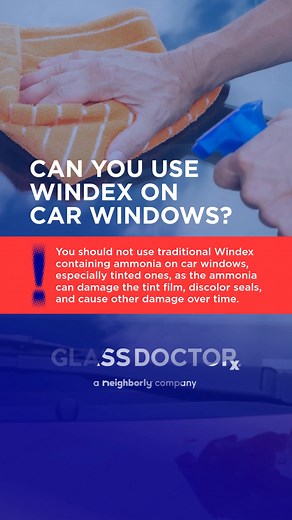 Not all cleaners are created equal! ✨ While Windex might seem like the obvious choice, ammonia-based cleaners can actually damage your car's tinted windows and rubber seals over time. We recommend using automotive-specific glass cleaners to keep your windows crystal clear without the risk. #GlassDoctor #Neighborly #AutoGlass #CarCare #WindowCleaning | Glass Doctor of Syracuse, NY | Facebook