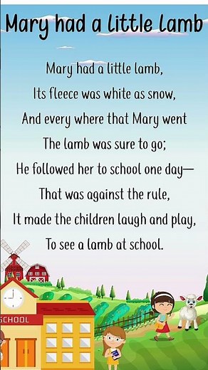 Mary Had a Little Lamb | Nursery Rhyme for Kids | English poems for kids | Learn With Smile