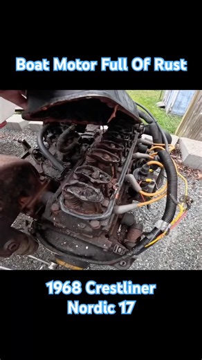 Boat motor full of rust #boat #boatrestoration #boatrescue #mechanic #outdoors #shorts #shortsfeed