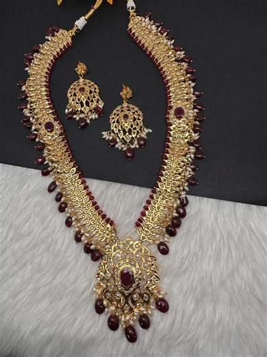 Real Ruby 6 Carat Polki CZ Mala Necklace/hyderabadi Nawabi Pakistani Jewelry - Etsy