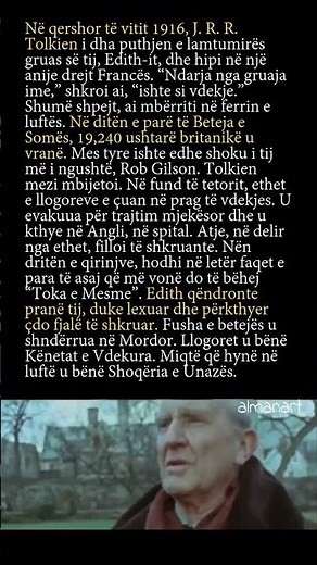 Në qershor të vitit 1916, J. R. R. Tolkien i dha puthjen e lamtumirës gruas së tij, Edith-it