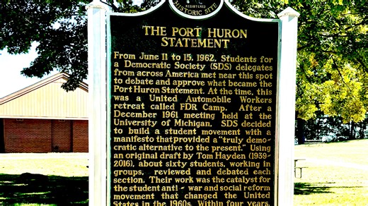 Group gathers for "The Port Huron Statement" marker unveiling at Lakeport State Park