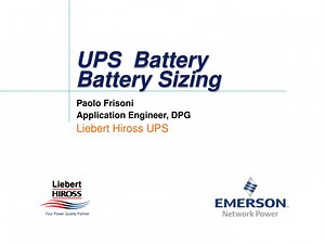 UPS Battery Battery Sizing - SlideServe