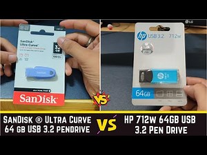 SanDisk ® Ultra Curve 32 gb vs HP 712w 64GB USB 3.2 Pen Drive detail comparison - speed test.